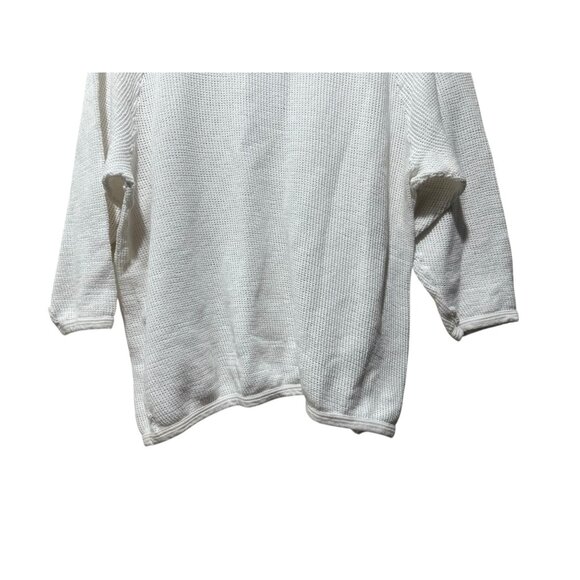 James Perse Open Knit Pullover Sweater Top Women 3 Large White Cotton Beach Boho - Picture 7 of 11